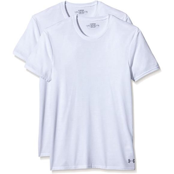 Under Armour Men's Core Crew Undershirt – 2-Pack, White (100)/White, Small - Picture 1 of 3